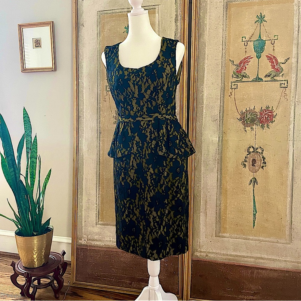 Like New- Perfect Peplum Dress by BCBGMAXAZRIA